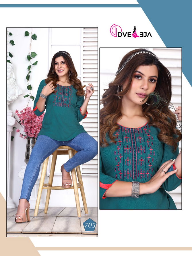 Dveeja Jennifer New Designer Fancy Ethnic Wear Rayon Top Collection